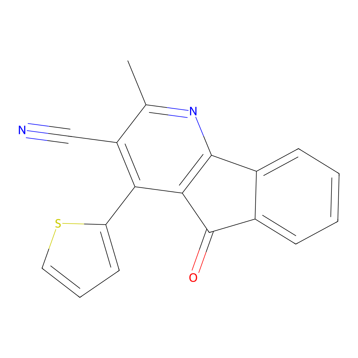 2-methyl-5-oxo-4-(2-thienyl)-5H-indeno[1,2-b]pyridine-3-carbonitrile molecular structure, CAS 691868-99-2
