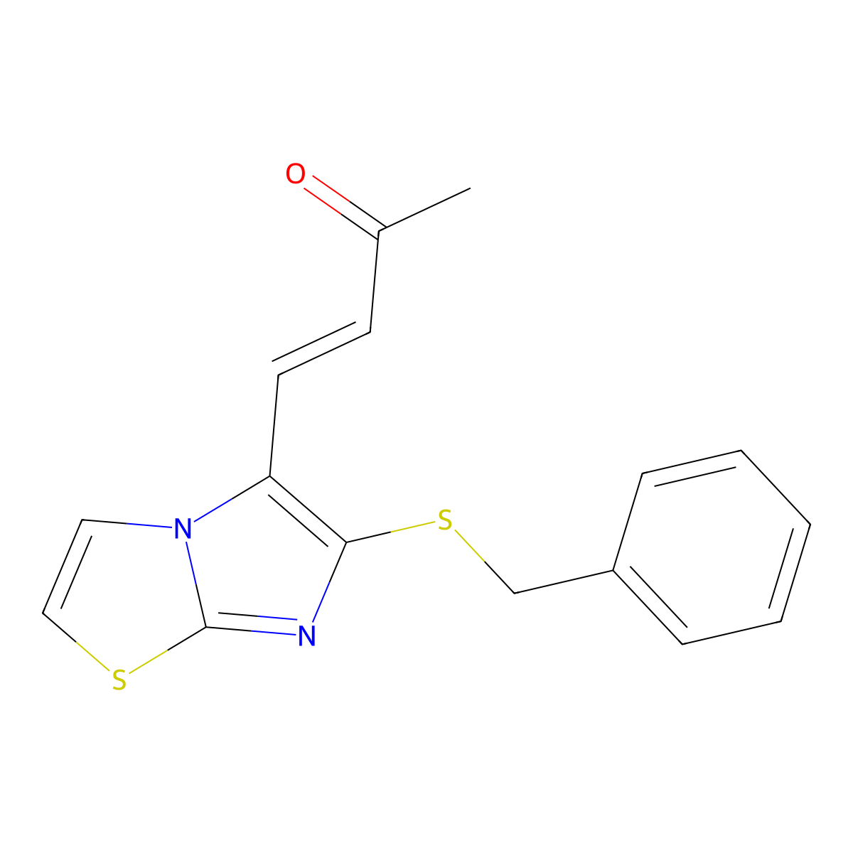 (E)-4-(6-benzylsulfanylimidazo[2,1-b][1,3]thiazol-5-yl)but-3-en-2-one molecular structure, CAS 691869-00-8