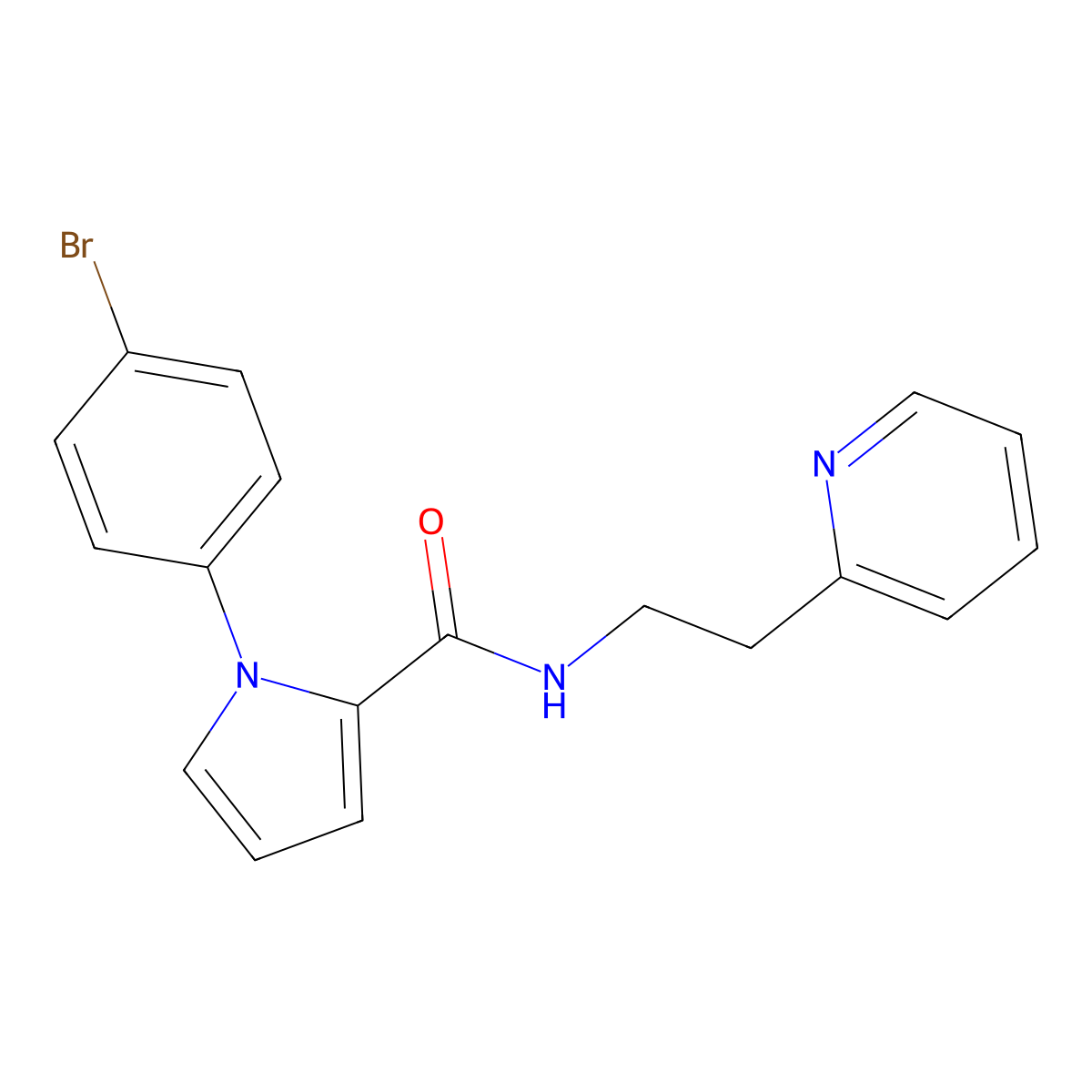 1-(4-bromophenyl)-N-[2-(2-pyridinyl)ethyl]-1H-pyrrole-2-carboxamide molecular structure, CAS 691869-06-4