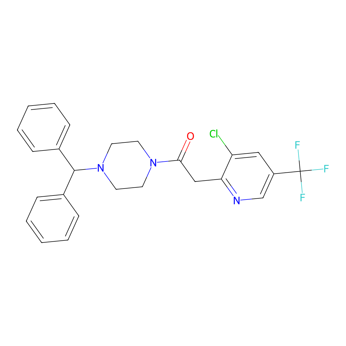 1-(4-Benzhydrylpiperazino)-2-[3-chloro-5-(trifluoromethyl)-2-pyridinyl]-1-ethanone molecular structure, CAS 691869-09-7