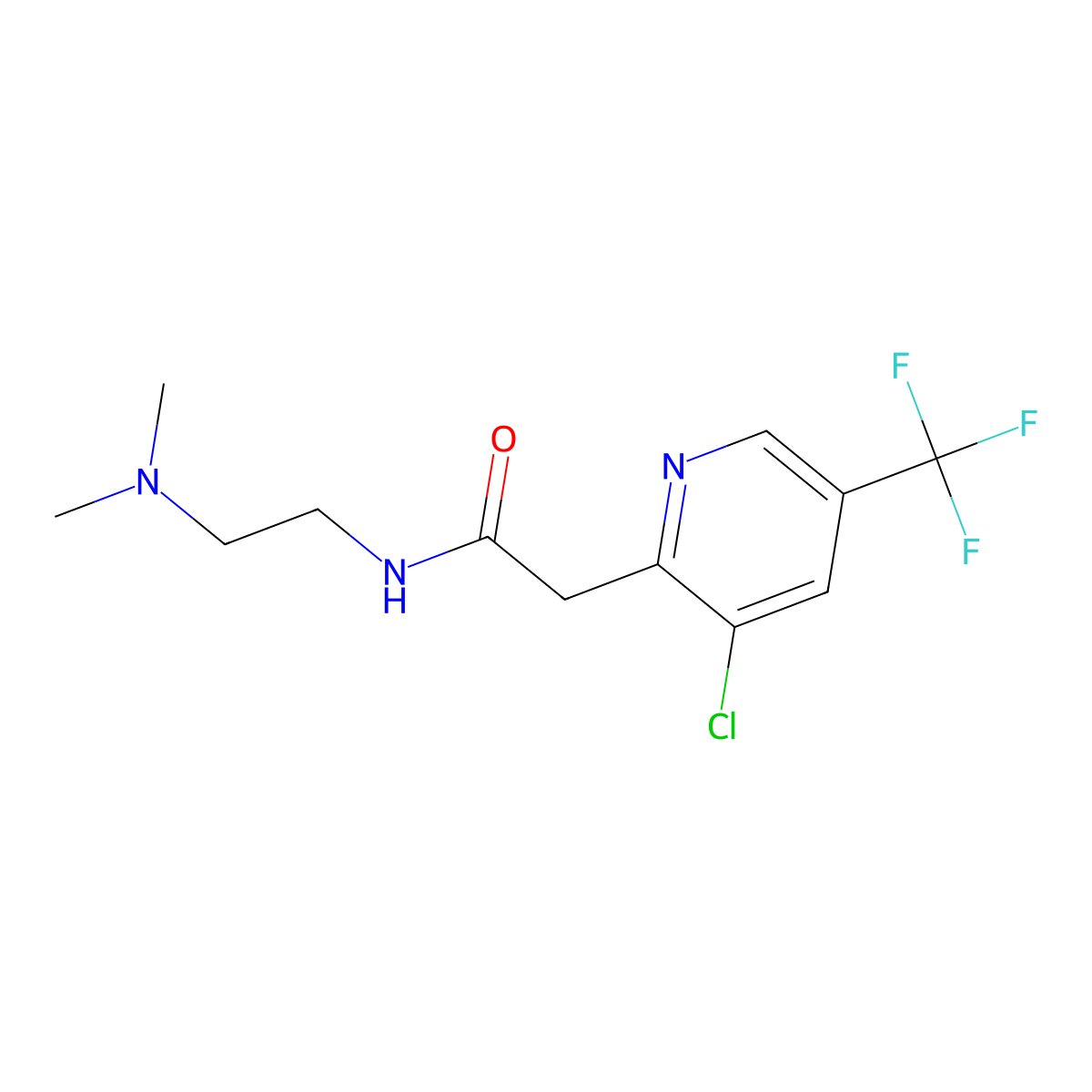 2-[3-chloro-5-(trifluoromethyl)-2-pyridinyl]-N-[2-(dimethylamino)ethyl]acetamide molecular structure, CAS 691869-10-0