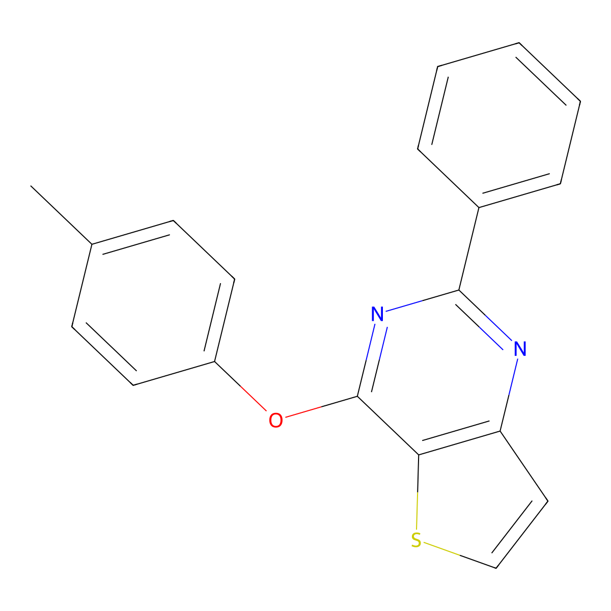 4-(4-Methylphenoxy)-2-phenylthieno[3,2-d]pyrimidine molecular structure, CAS 691869-12-2