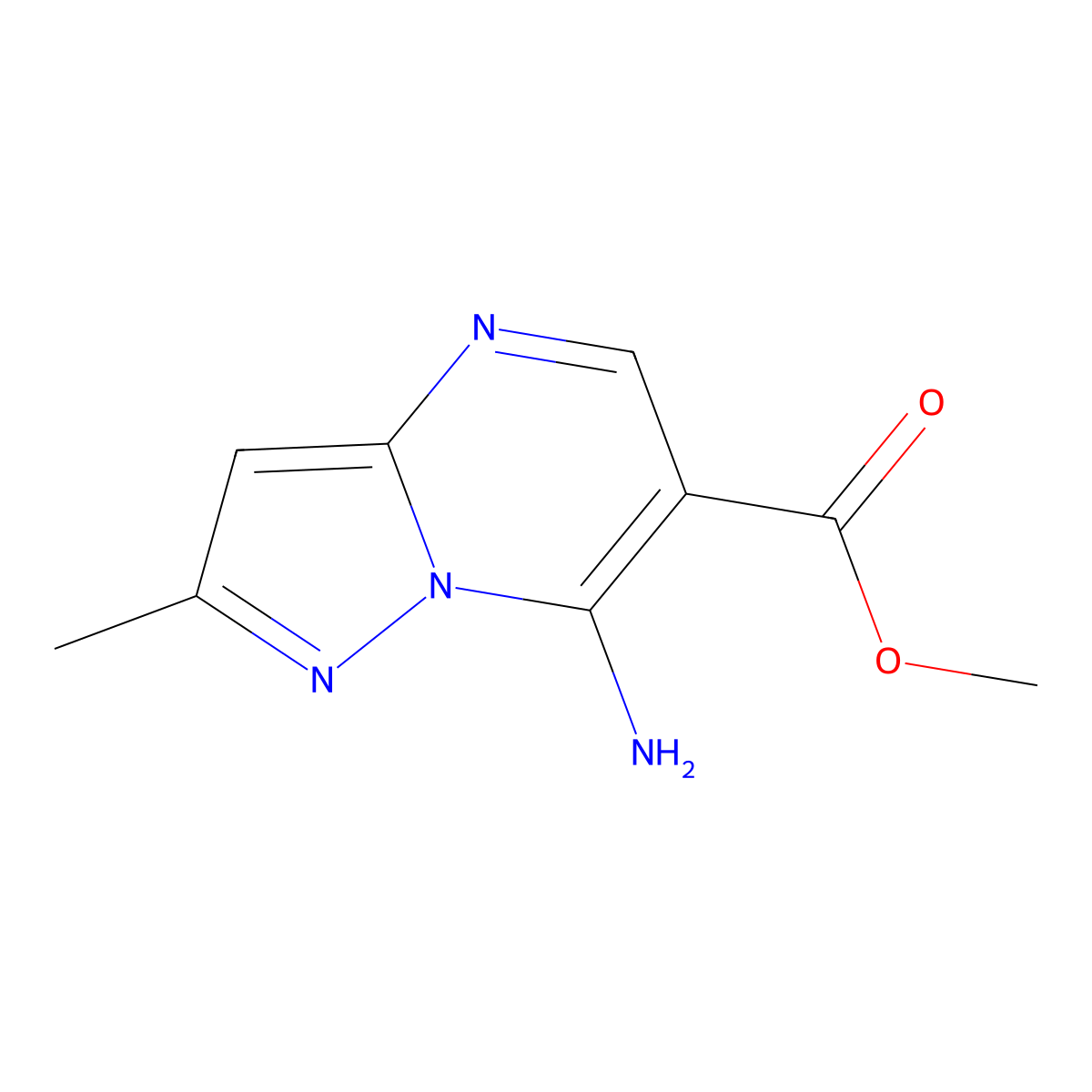 Methyl 7-amino-2-methylpyrazolo[1,5-a]pyrimidine-6-carboxylate molecular structure, CAS 691869-96-2