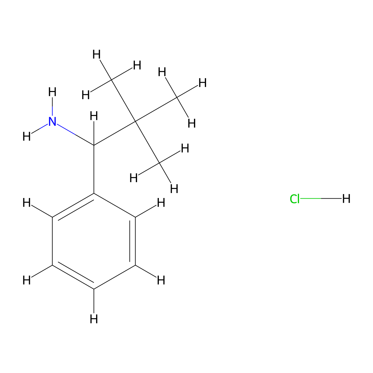 2,2-Dimethyl-1-phenylpropan-1-amine hydrochloride molecular structure, CAS 69187-60-6