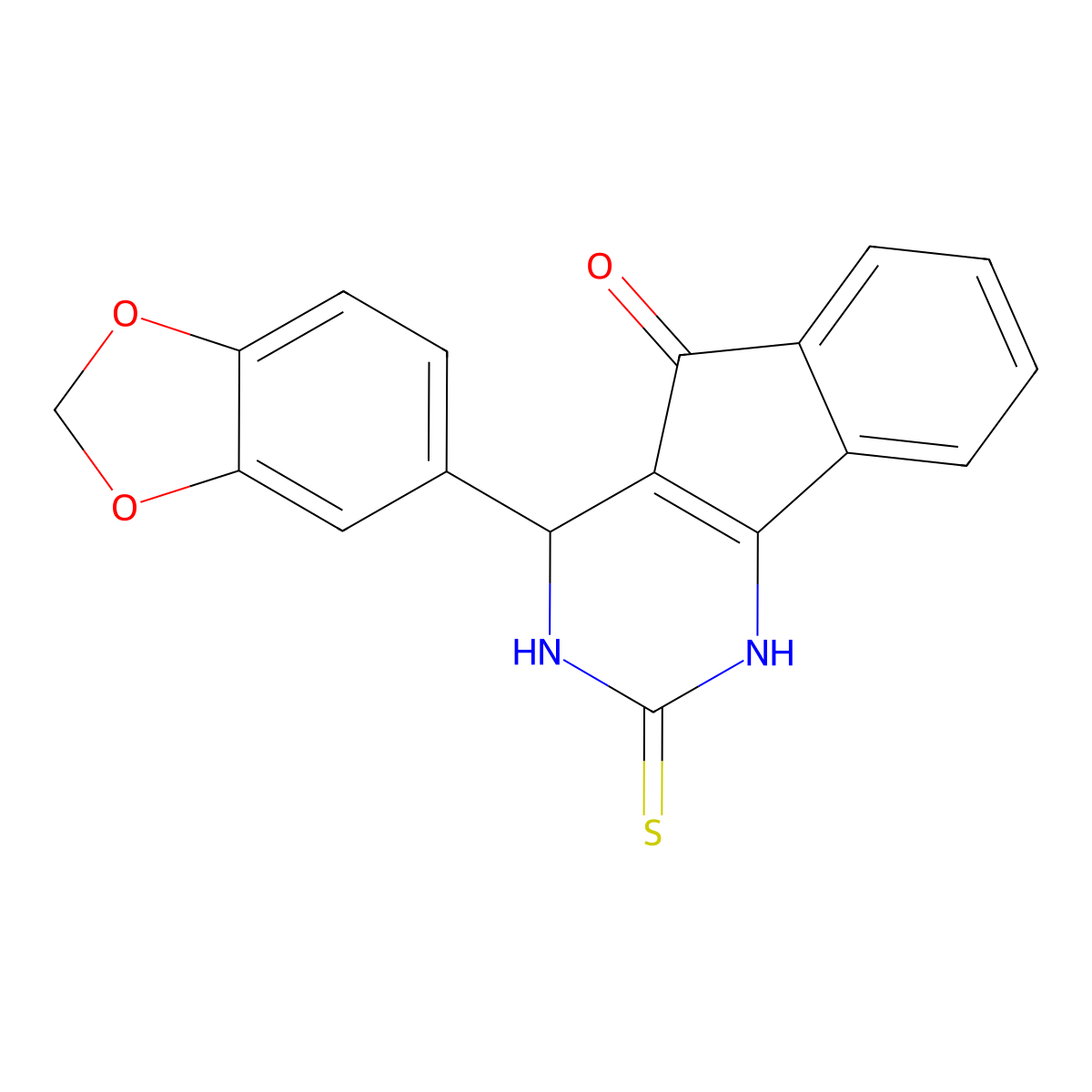 4-(1,3-benzodioxol-5-yl)-2-thioxo-1,2,3,4-tetrahydro-5H-indeno[1,2-d]pyrimidin-5-one molecular structure, CAS 691870-04-9