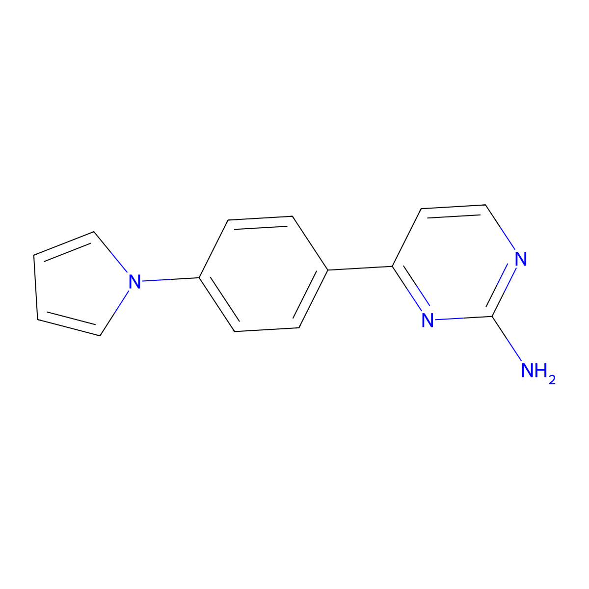 4-[4-(1H-pyrrol-1-yl)phenyl]-2-pyrimidinamine molecular structure, CAS 691870-09-4