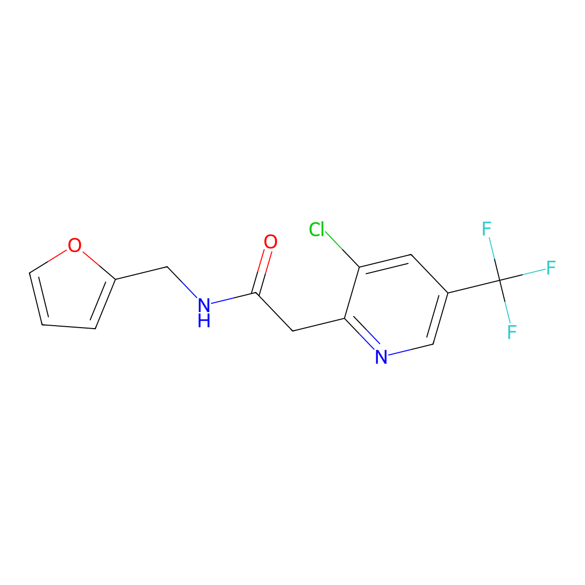 2-[3-chloro-5-(trifluoromethyl)-2-pyridinyl]-N-(2-furylmethyl)acetamide molecular structure, CAS 691870-10-7