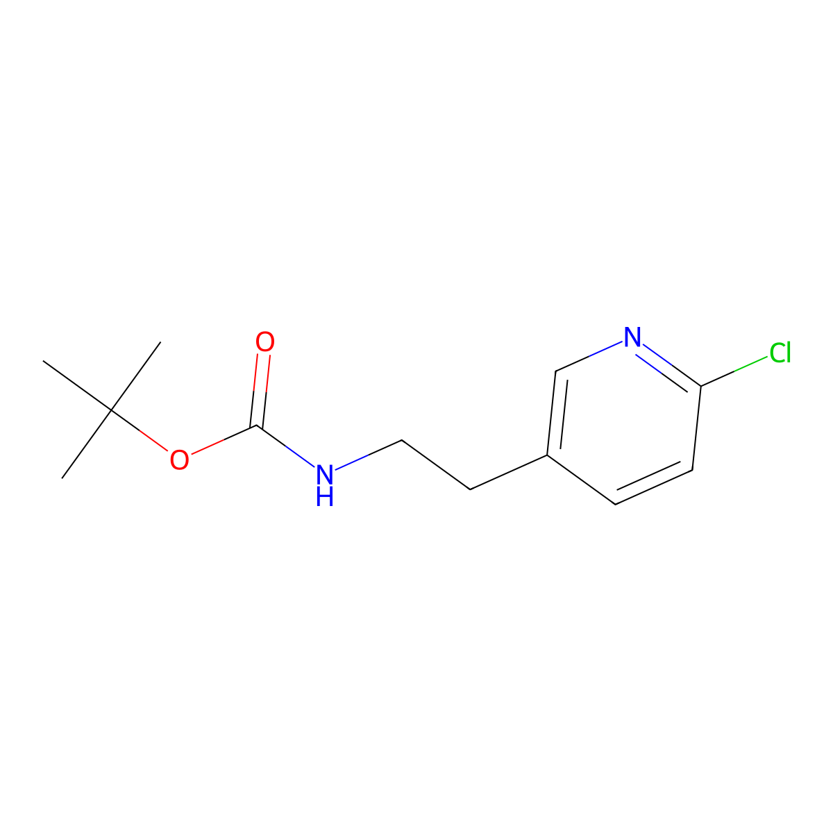 tert-Butyl (2-(6-chloropyridin-3-yl)ethyl)carbamate molecular structure, CAS 691872-18-1
