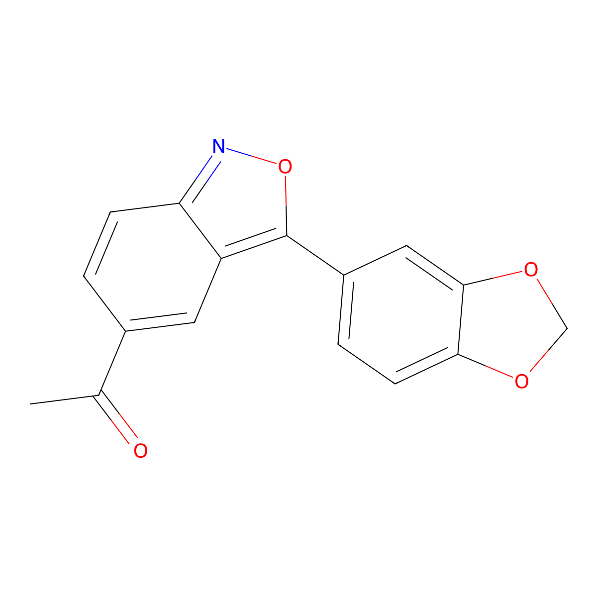 1-[3-(1,3-Benzodioxol-5-yl)-2,1-benzisoxazol-5-yl]-1-ethanone molecular structure, CAS 691873-11-7