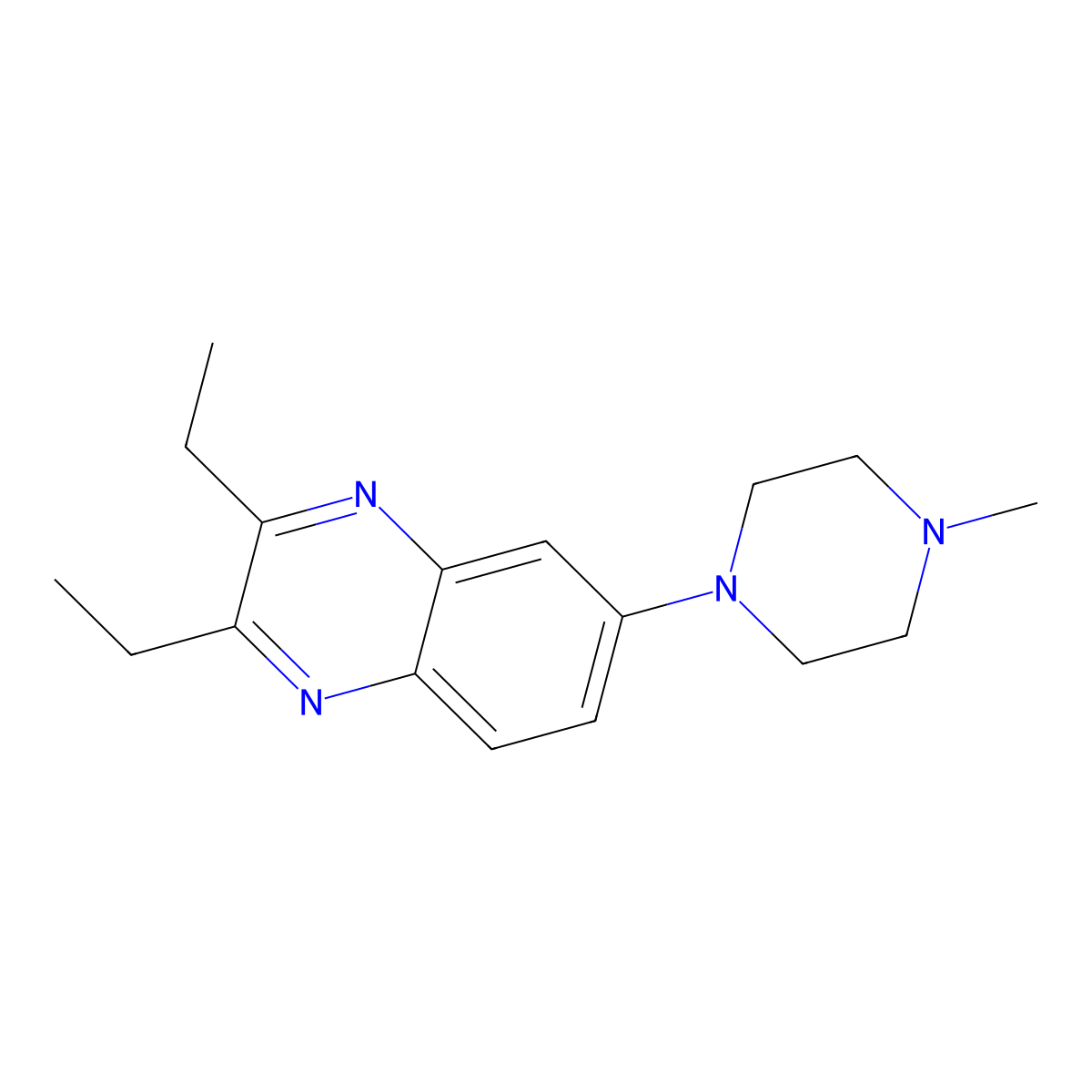 2,3-Diethyl-6-(4-methyl-1-piperazinyl)quinoxaline molecular structure, CAS 691873-14-0