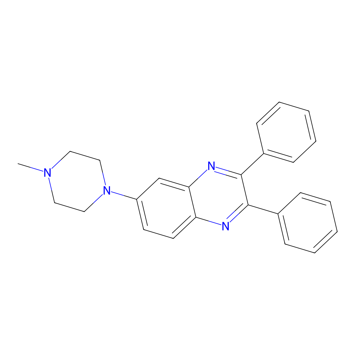 6-(4-Methylpiperazin-1-yl)-2,3-diphenylquinoxaline molecular structure, CAS 691873-15-1