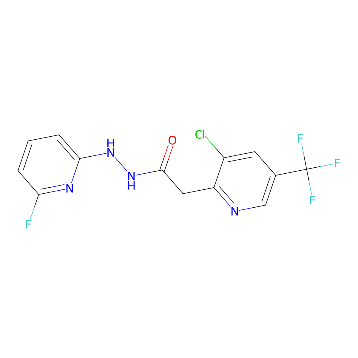 2-[3-chloro-5-(trifluoromethyl)-2-pyridinyl]-N'-(6-fluoro-2-pyridinyl)acetohydrazide molecular structure, CAS 691873-25-3