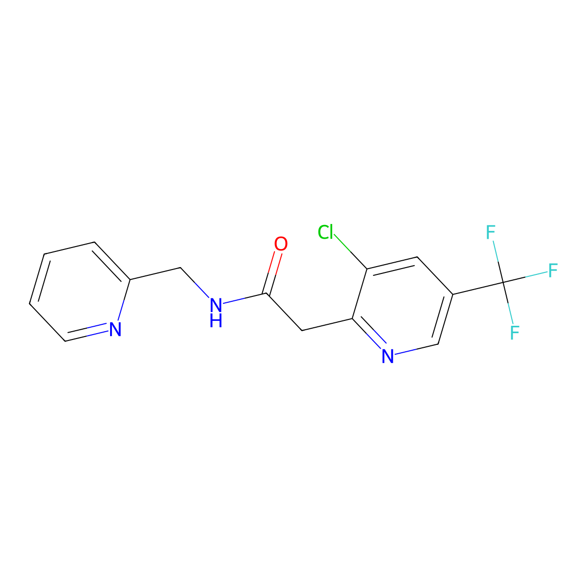 2-[3-chloro-5-(trifluoromethyl)-2-pyridinyl]-N-(2-pyridinylmethyl)acetamide molecular structure, CAS 691873-26-4