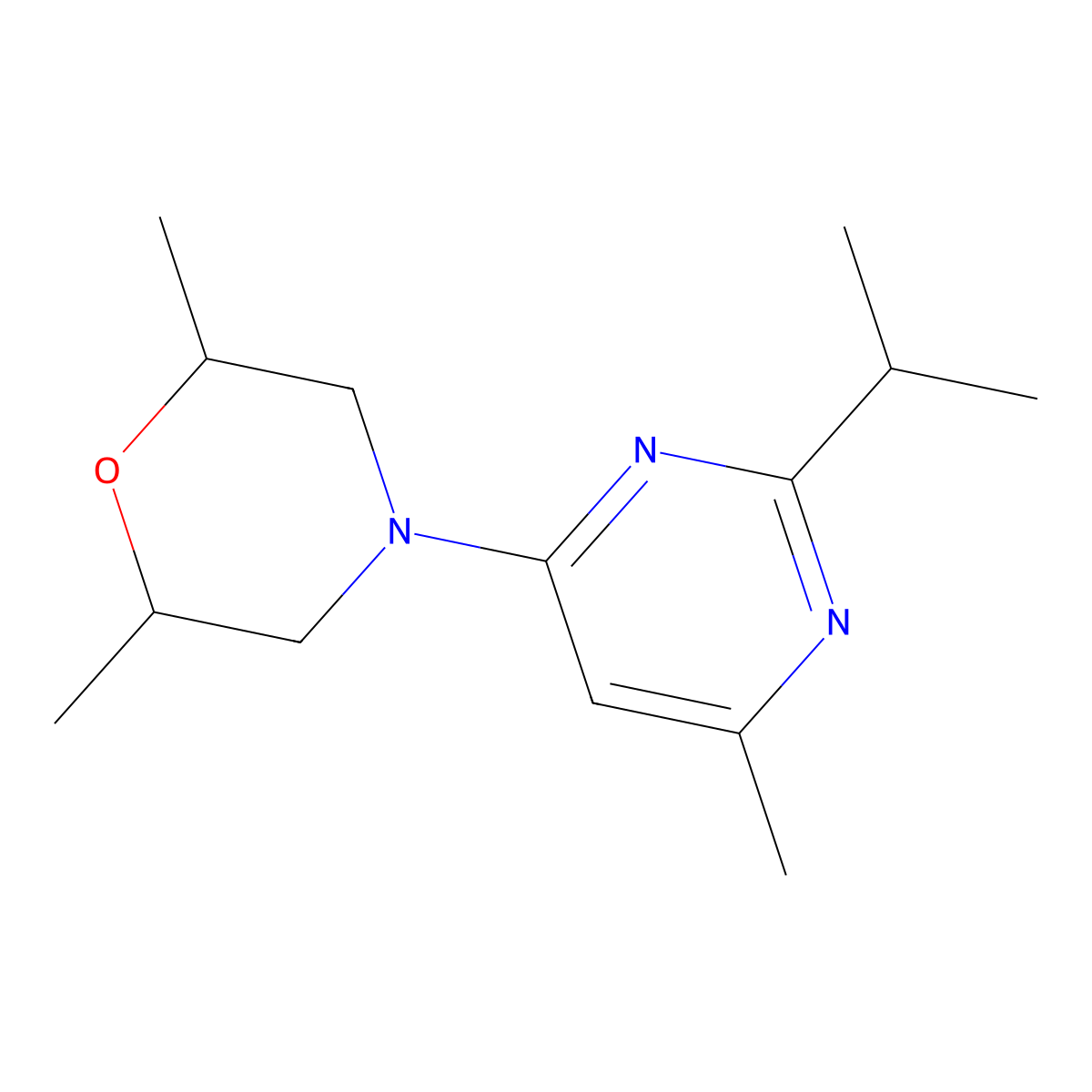 4-(2-Isopropyl-6-methyl-4-pyrimidinyl)-2,6-dimethylmorpholine molecular structure, CAS 691873-28-6