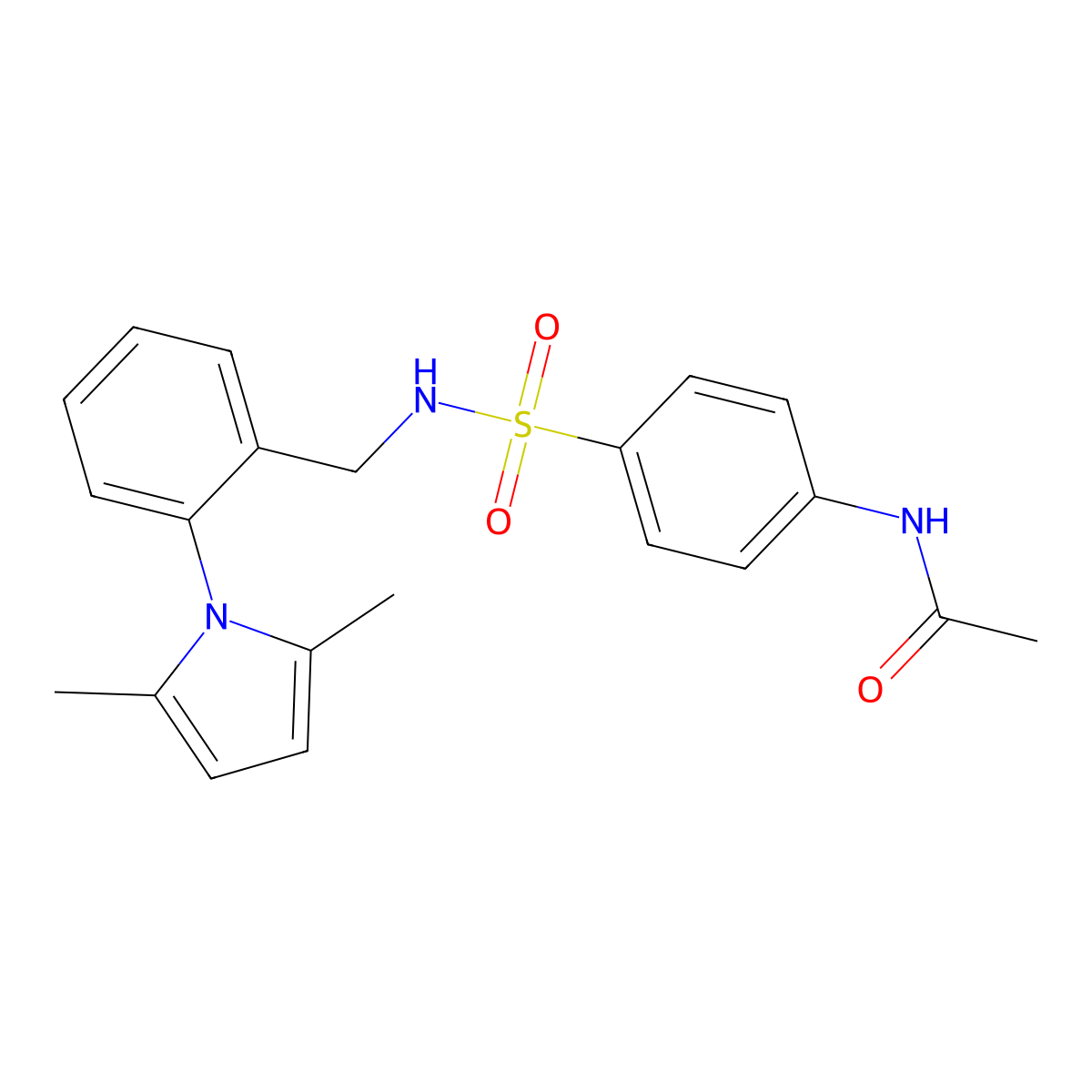 N-[4-({[2-(2,5-dimethyl-1H-pyrrol-1-yl)benzyl]amino}sulfonyl)phenyl]acetamide molecular structure, CAS 691873-31-1