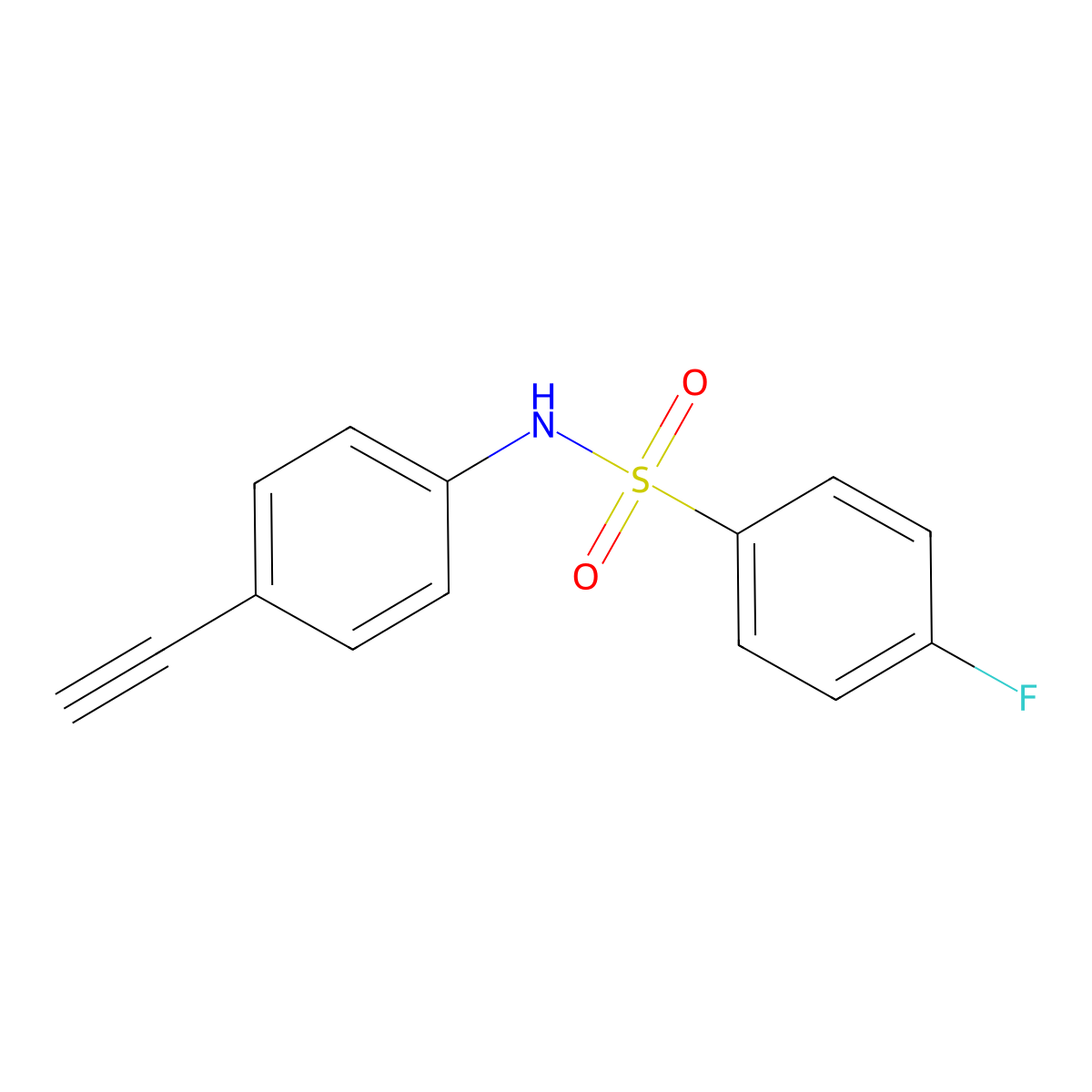N-(4-ethynylphenyl)-4-fluorobenzenesulfonamide molecular structure, CAS 691873-32-2