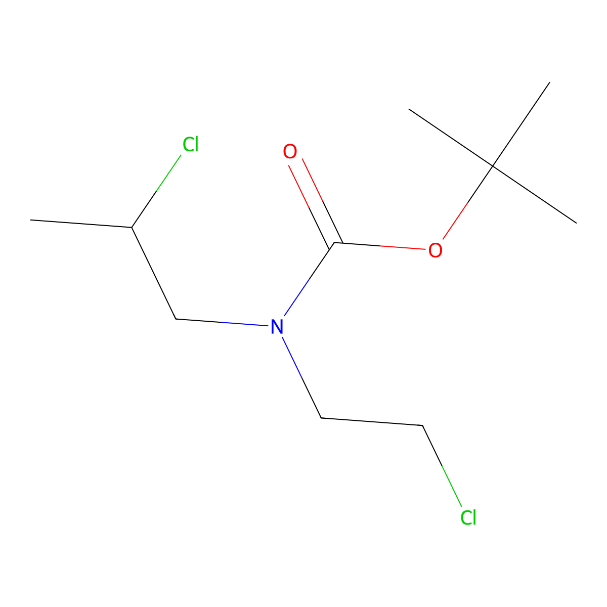 tert-butyl N-(2-chloroethyl)-N-(2-chloropropyl)carbamate molecular structure, CAS 691875-77-1