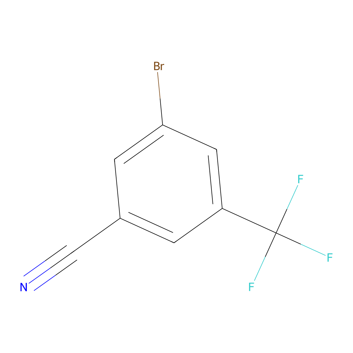3-Bromo-5-(trifluoromethyl)benzonitrile molecular structure, CAS 691877-03-9