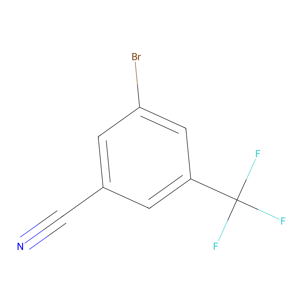 3-Bromo-5-(trifluoromethyl)benzonitrile molecular structure, CAS 691877-03-9