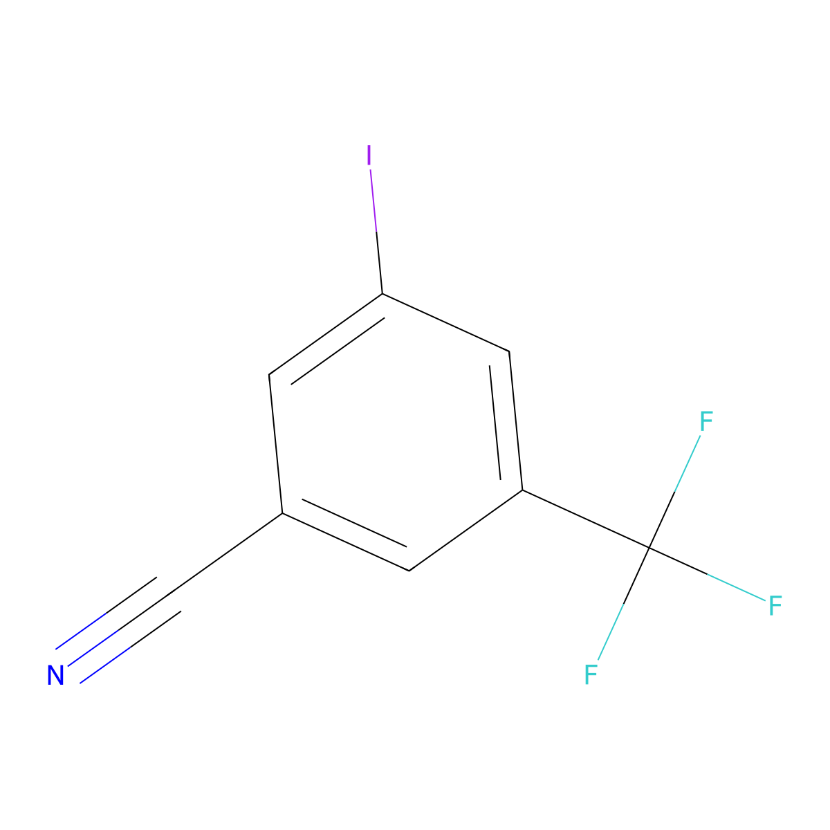 3-Iodo-5-(trifluoromethyl)benzonitrile molecular structure, CAS 691877-05-1