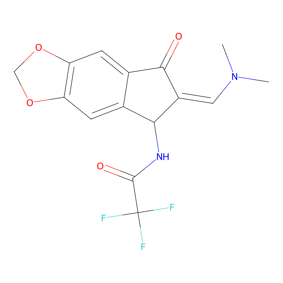 N-{6-[(Z)-(dimethylamino)methylidene]-7-oxo-5,7-dihydro-6H-indeno[5,6-d][1,3]dioxol-5-yl}-2,2,2-trifluoroacetamide molecular structure, CAS 691879-64-8