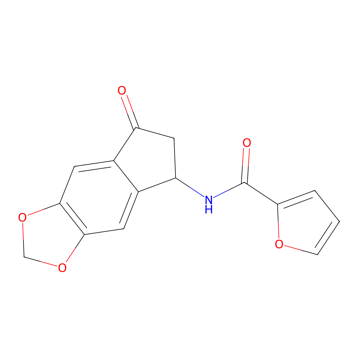 N-(7-oxo-6,7-dihydro-5H-indeno[5,6-d][1,3]dioxol-5-yl)-2-furamide molecular structure, CAS 691879-65-9