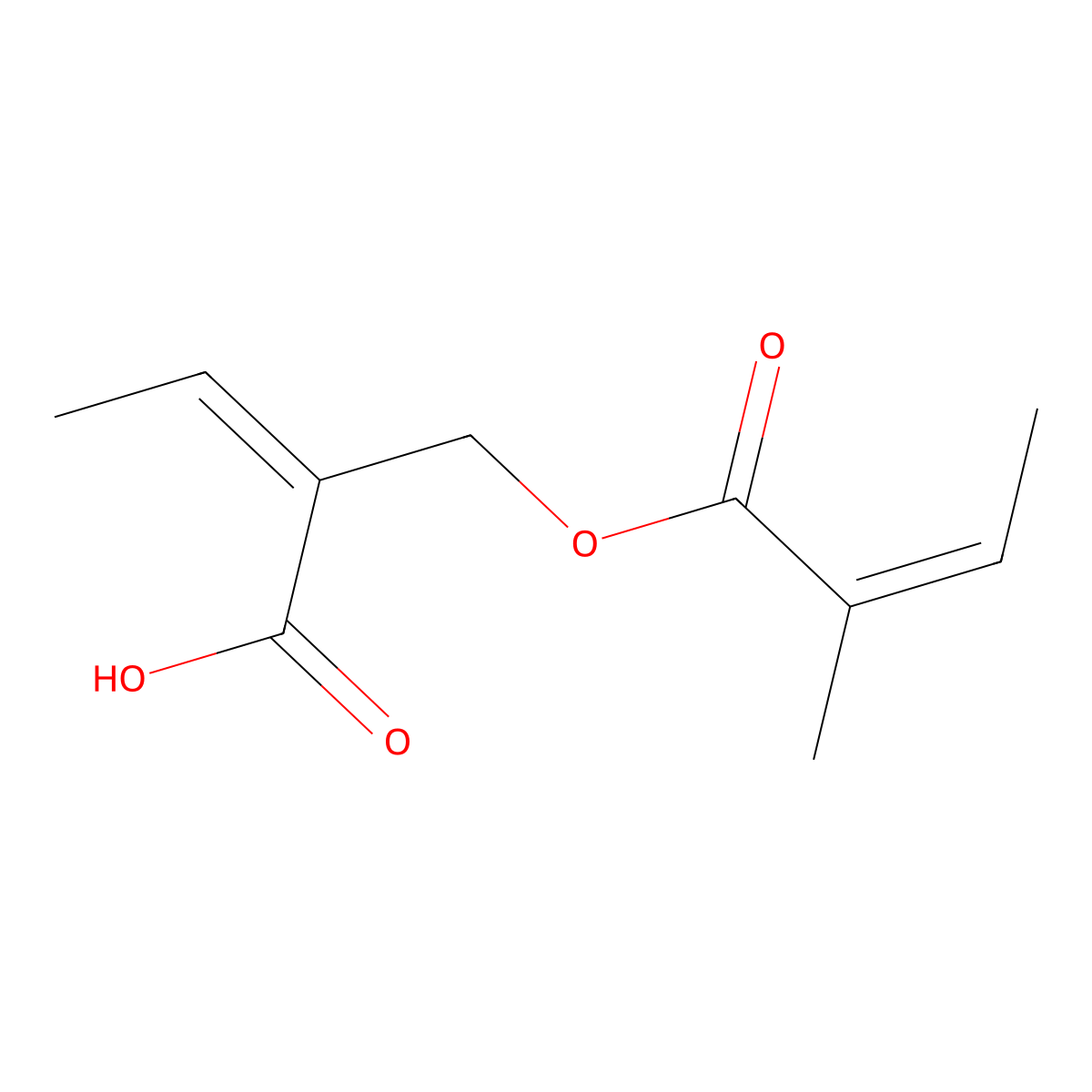 2-Butenoic acid, 2-methyl-, 2-carboxy-2-butenyl ester, (Z,Z)- molecular structure, CAS 69188-40-5