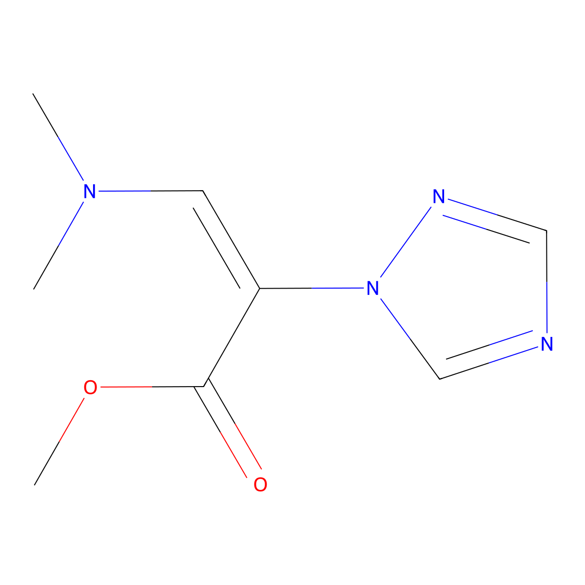 methyl (E)-3-(dimethylamino)-2-(1,2,4-triazol-1-yl)prop-2-enoate molecular structure, CAS 691880-49-6