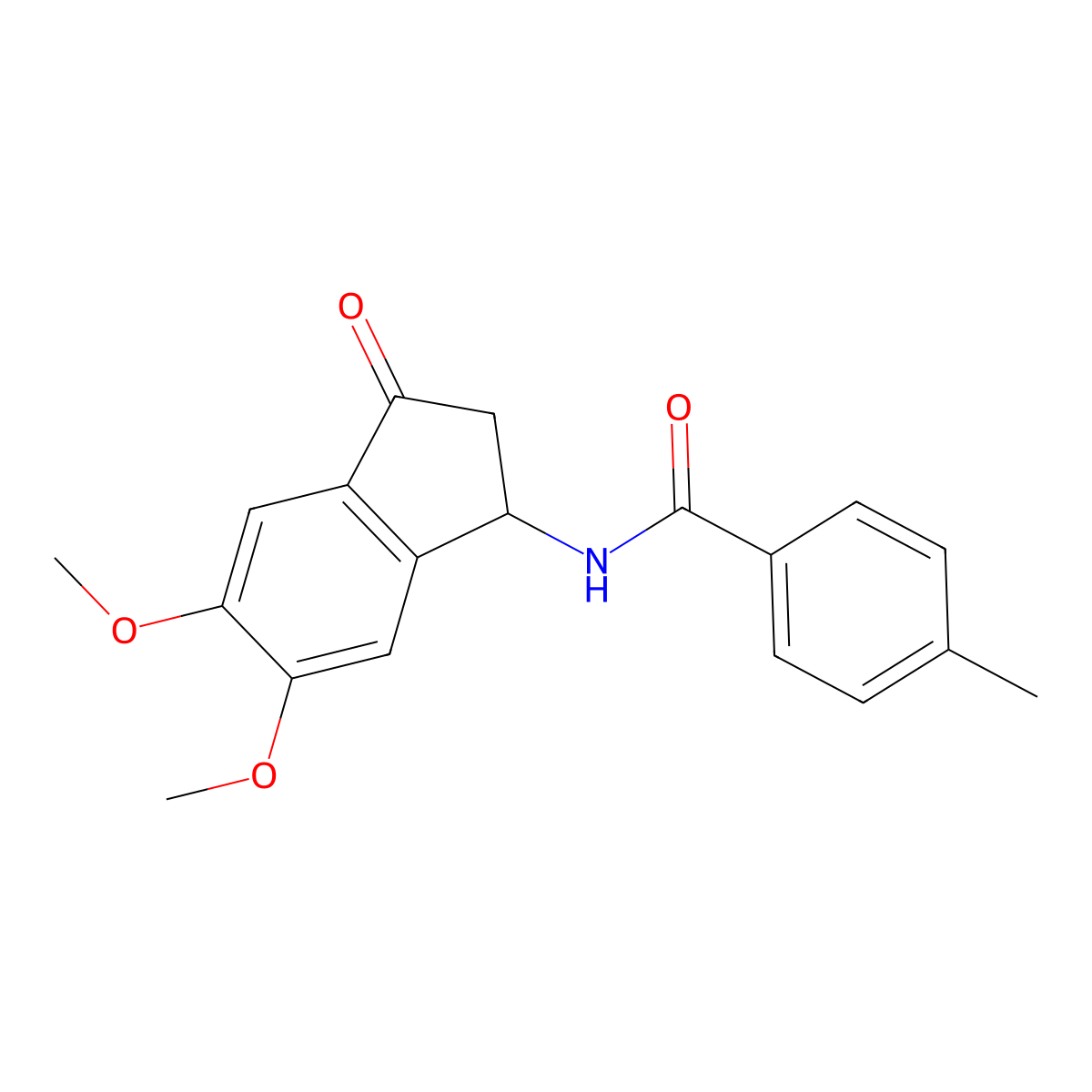 N-(5,6-dimethoxy-3-oxo-2,3-dihydro-1H-inden-1-yl)-4-methylbenzenecarboxamide molecular structure, CAS 691884-02-3
