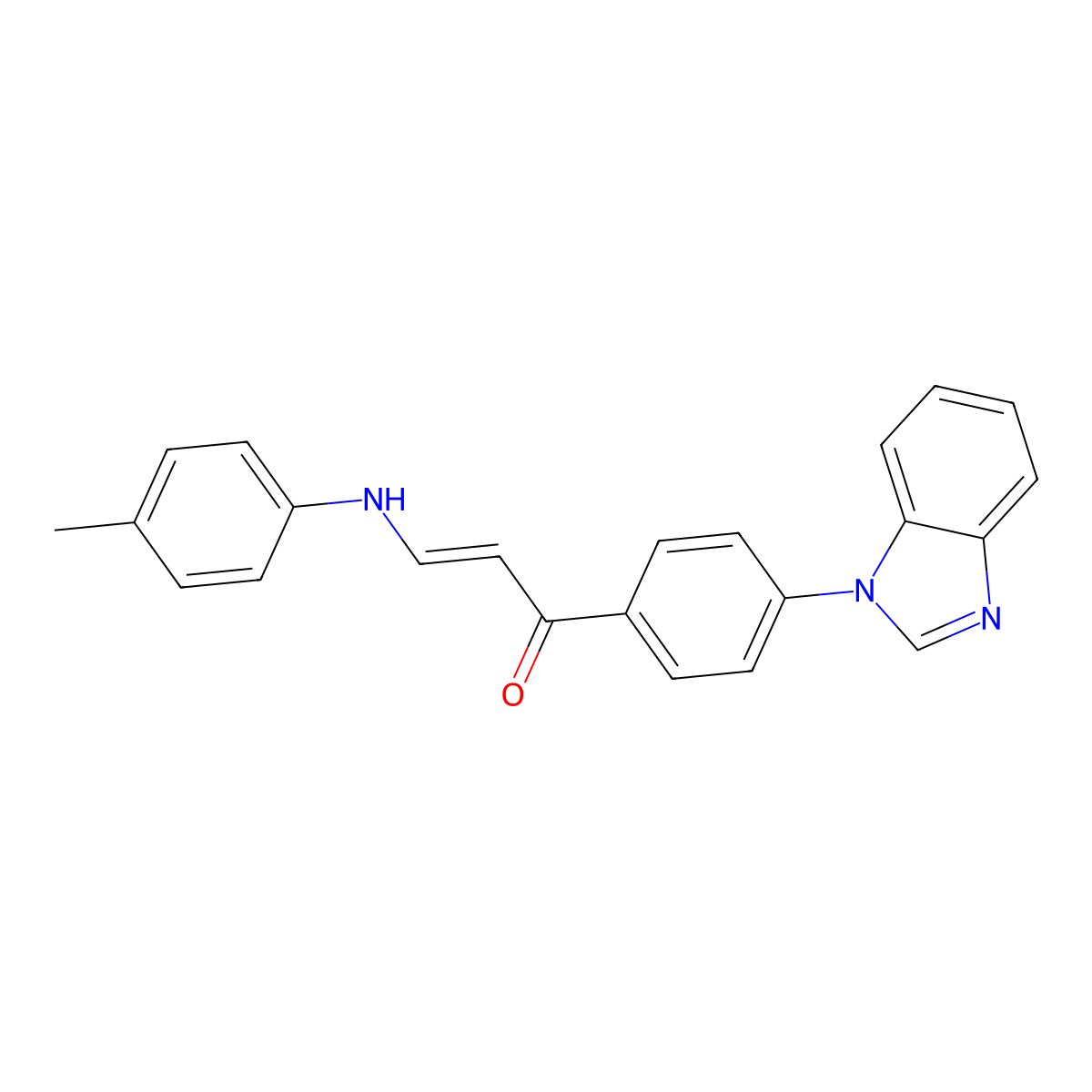 (E)-1-[4-(benzimidazol-1-yl)phenyl]-3-(4-methylanilino)prop-2-en-1-one molecular structure, CAS 691887-93-1