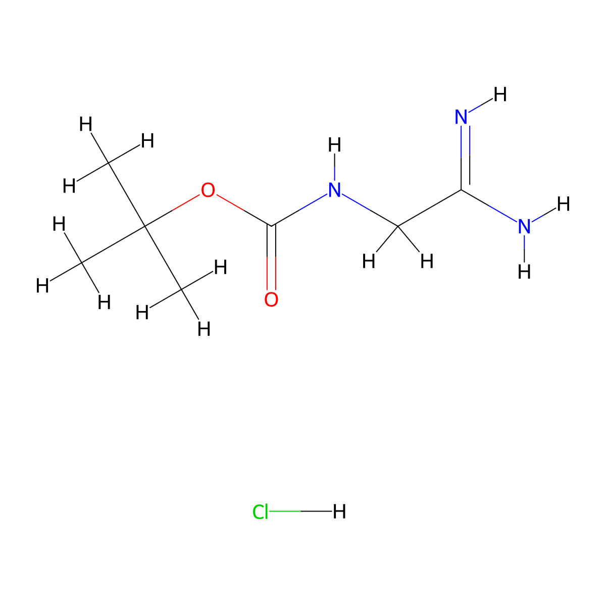 tert-butyl N-(carbamimidoylmethyl)carbamate hydrochloride molecular structure, CAS 691898-38-1