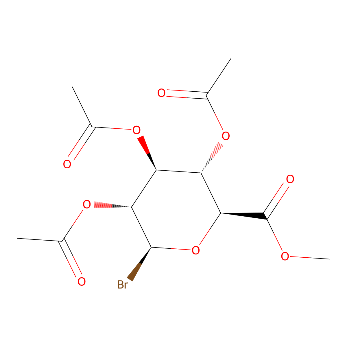 (2S,3R,4S,5S,6S)-2-Bromo-6-(methoxycarbonyl)tetrahydro-2H-pyran-3,4,5-triyl triacetate molecular structure, CAS 6919-98-8