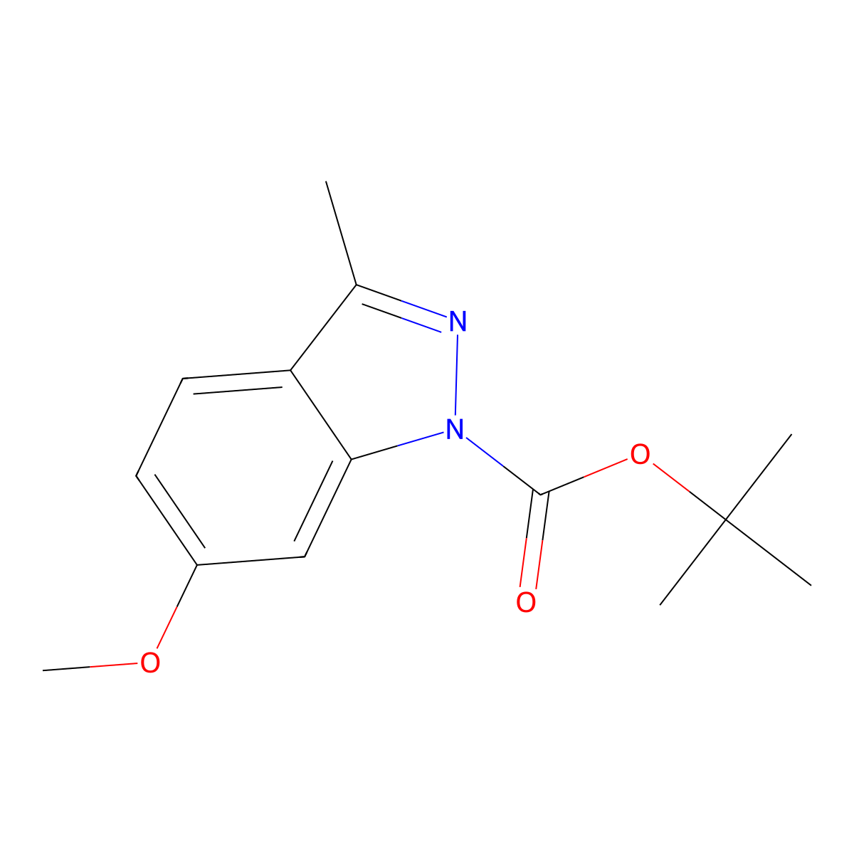 Tert-butyl 6-methoxy-3-methyl-1H-indazole-1-carboxylate molecular structure, CAS 691900-70-6