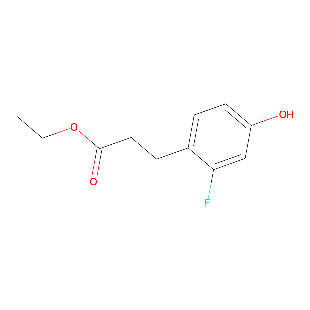 Ethyl 3-(2-fluoro-4-hydroxyphenyl)propanoate molecular structure, CAS 691904-78-6