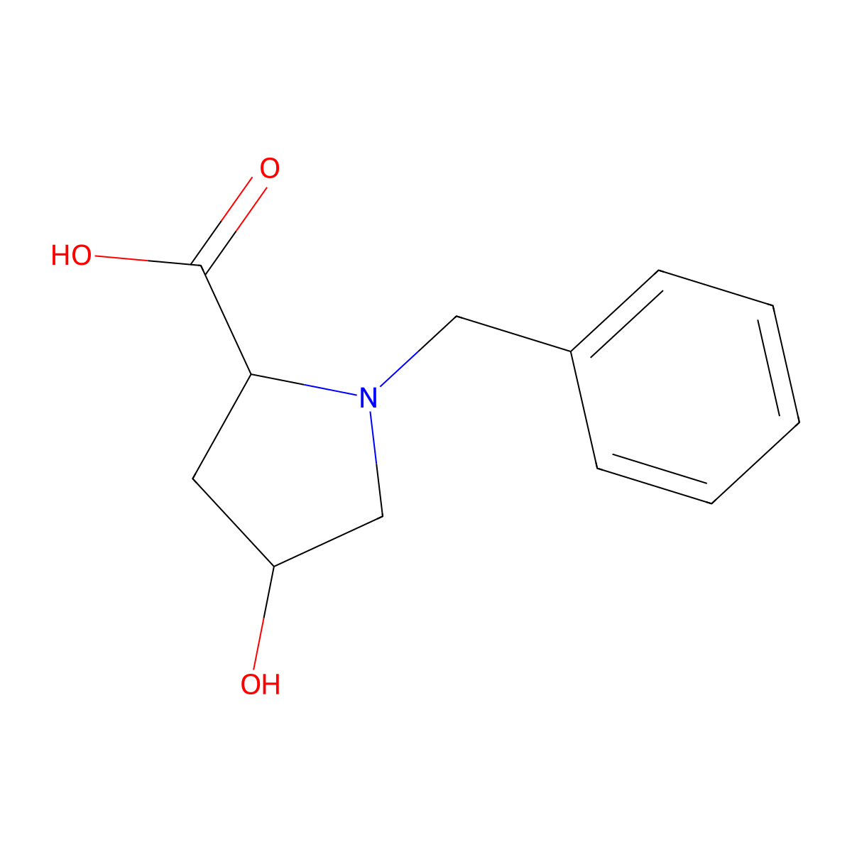 1-Benzyl-4-hydroxy-pyrrolidine-2-carboxylic acid molecular structure, CAS 691906-35-1