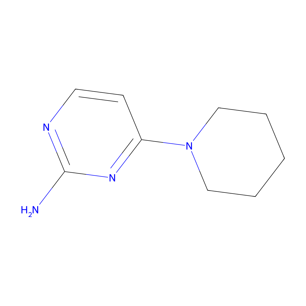 4-Piperidin-1-ylpyrimidin-2-amine molecular structure, CAS 69193-22-2