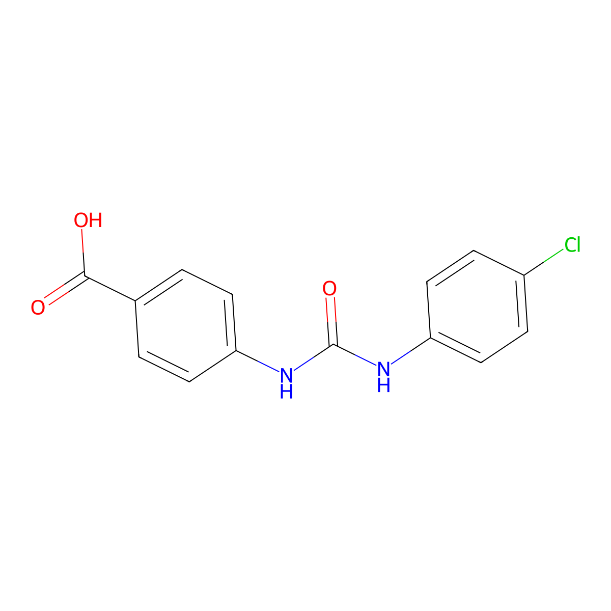 1-(4-Carboxyphenyl)-3-(4-chlorophenyl)urea molecular structure, CAS 69194-85-0