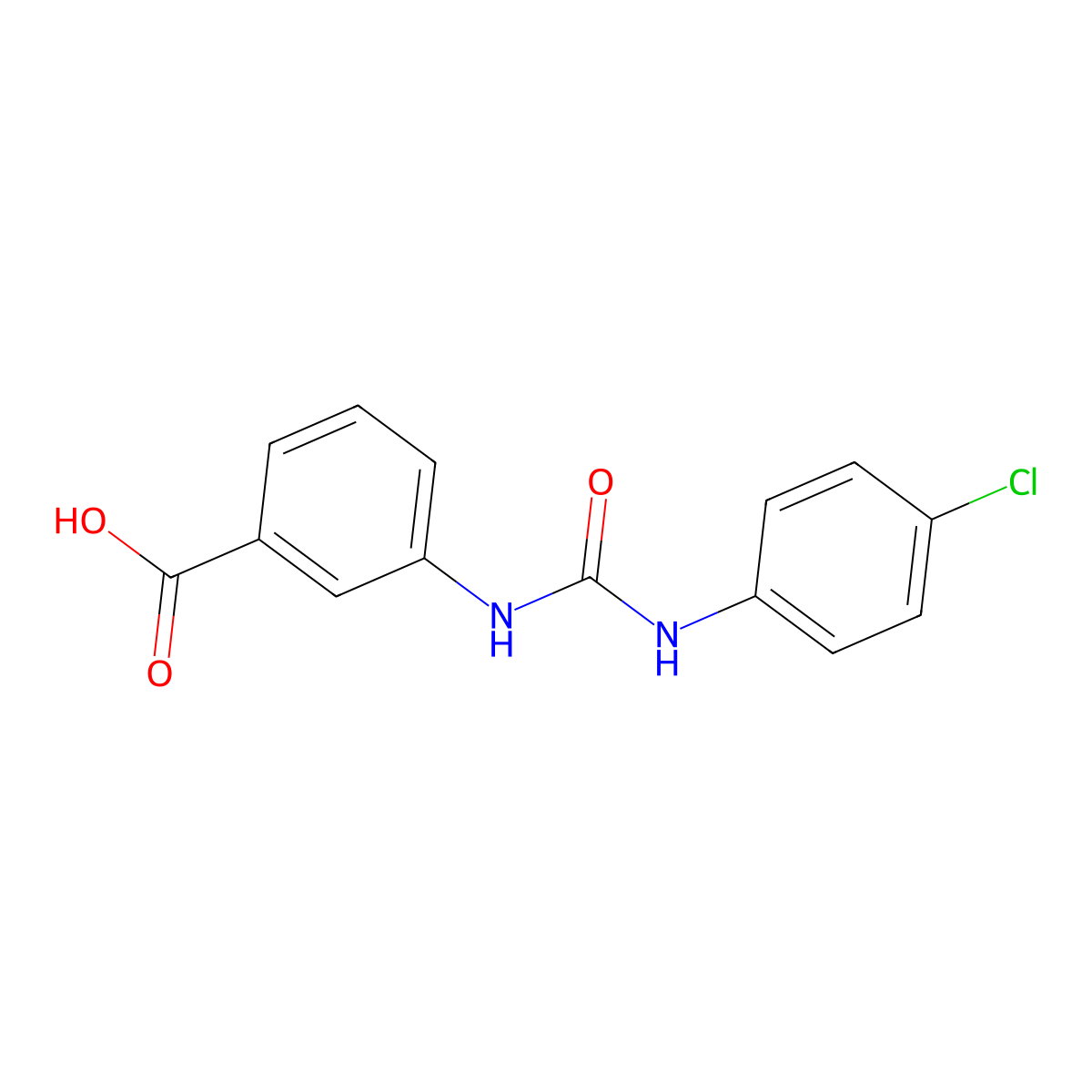 3-{[(4-Chlorophenyl)carbamoyl]amino}benzoic acid molecular structure, CAS 69194-86-1
