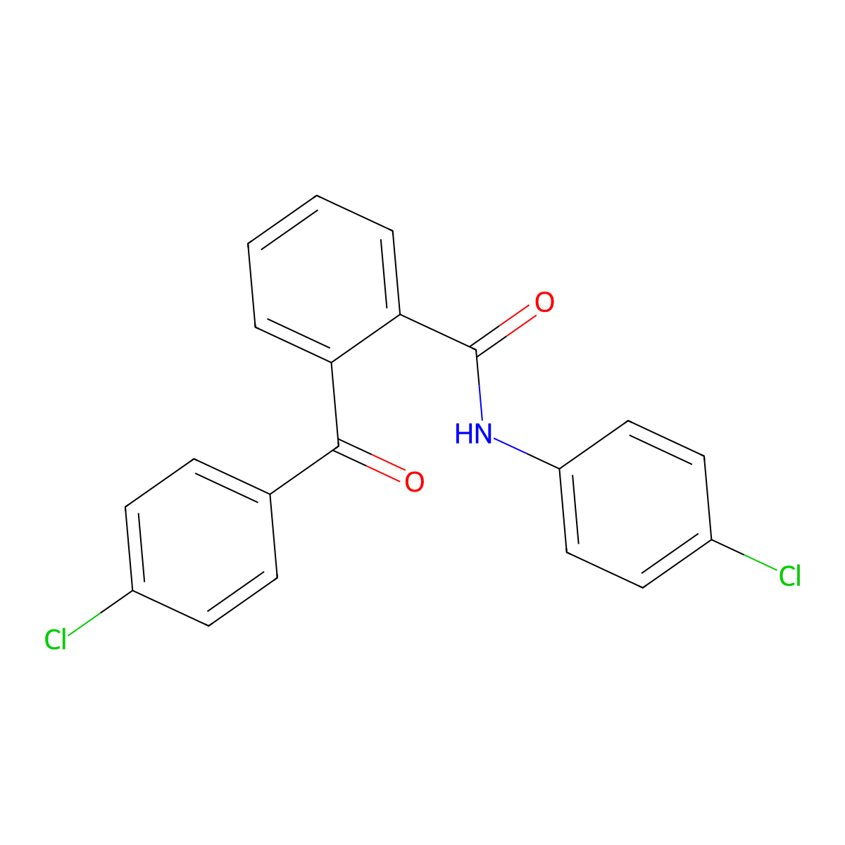 2-(4-chlorobenzoyl)-N-(4-chlorophenyl)benzamide molecular structure, CAS 69194-90-7