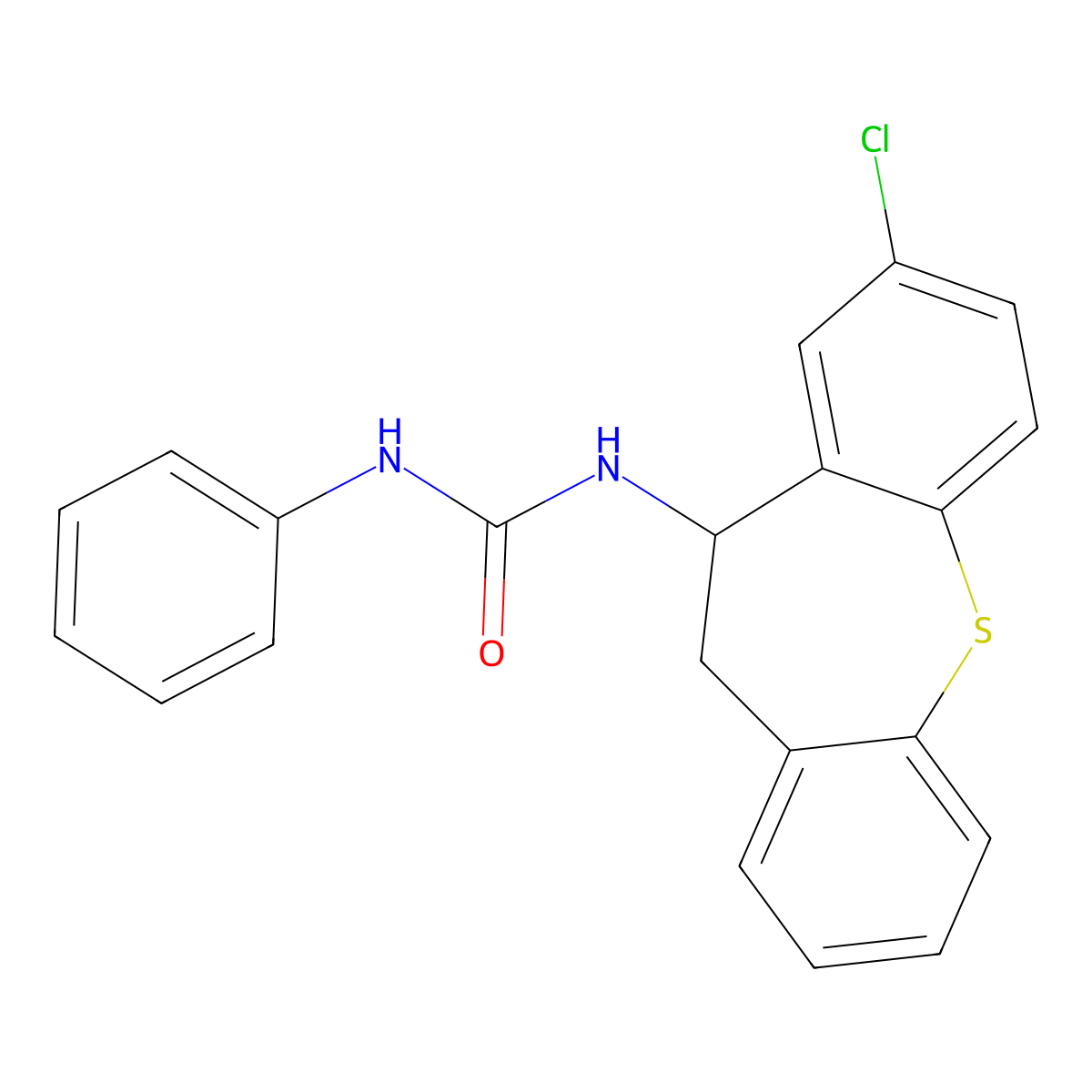Urea, N-(8-chloro-10,11-dihydrodibenzo(b,f)thiepin-10-yl)-N'-phenyl- molecular structure, CAS 69195-68-2