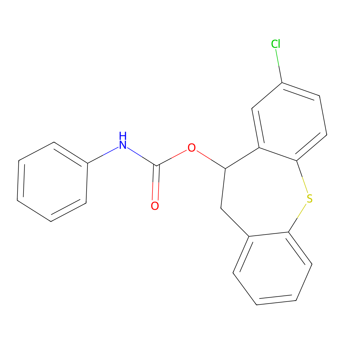 Dibenzo(b,f)thiepin-10-ol, 10,11-dihydro-8-chloro-, phenylcarbamate molecular structure, CAS 69195-77-3