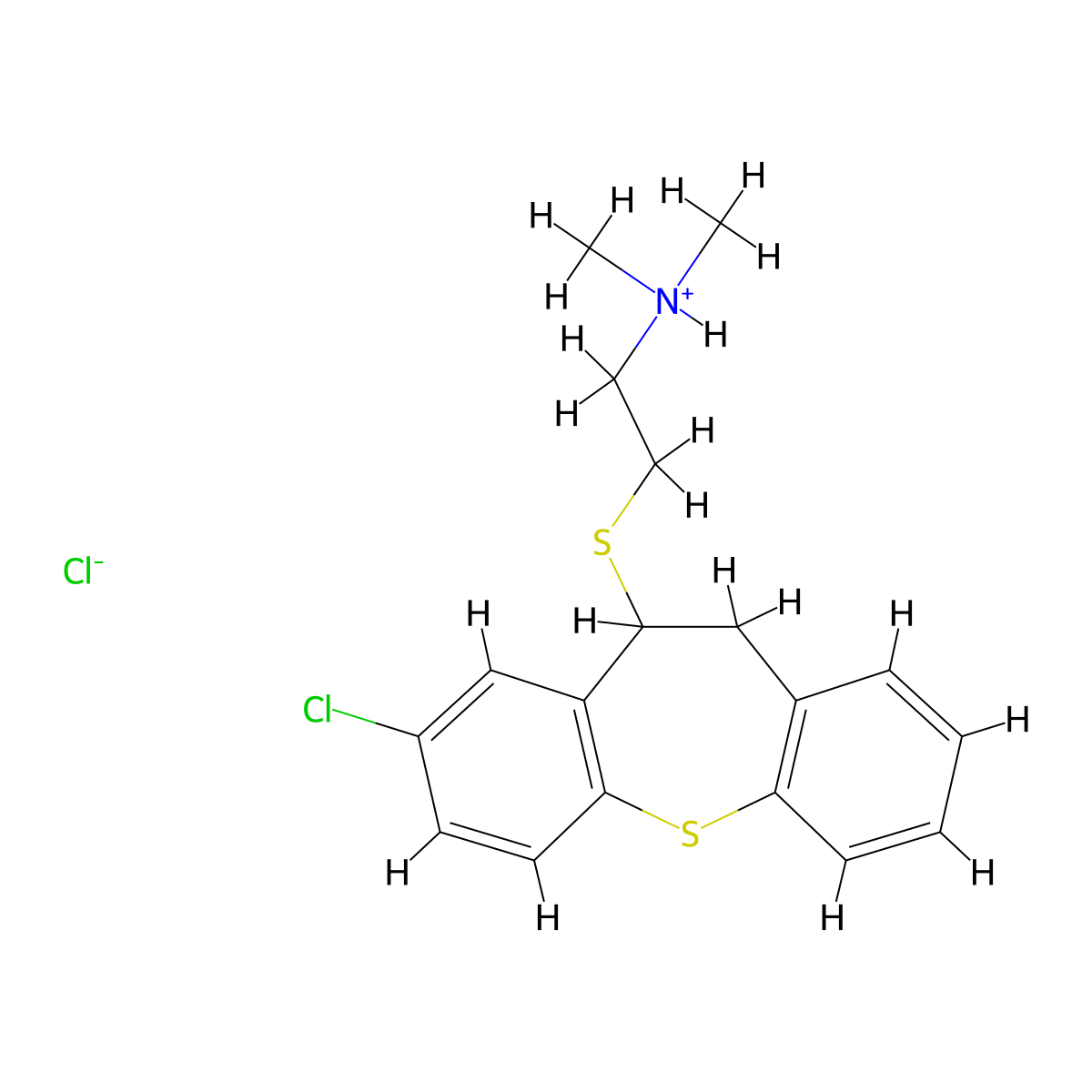 Ethanamine, 2-((8-chloro-10,11-dihydrodibenzo(b,f)thiepin-10-yl)thio)-N,N-dimethyl-, hydrochloride molecular structure, CAS 69195-80-8