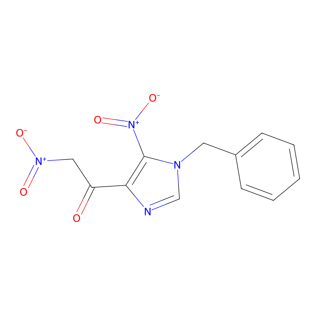 1-(1-Benzyl-5-nitro-1H-imidazol-4-yl)-2-nitroethan-1-one molecular structure, CAS 69195-97-7