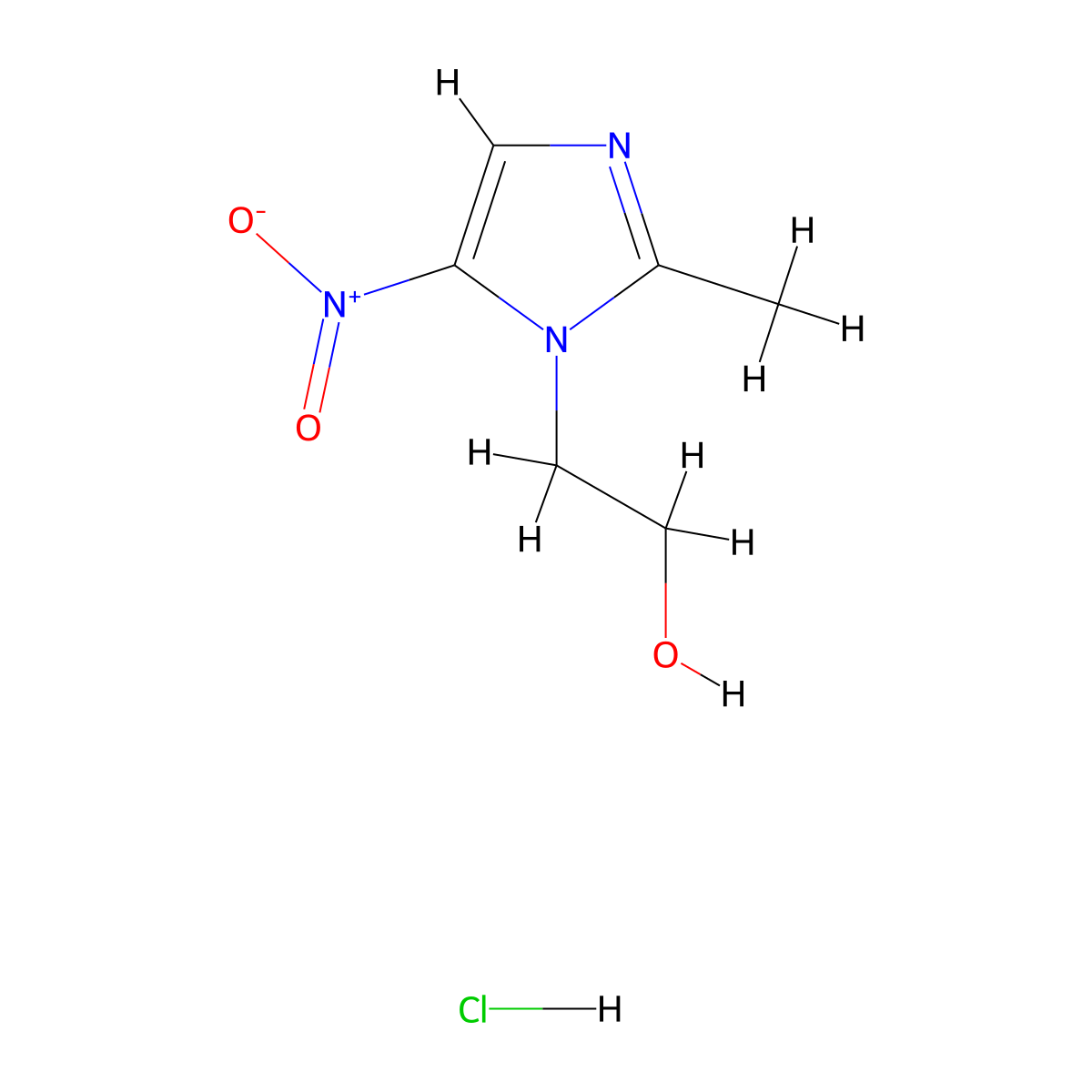 Metronidazole Hydrochloride molecular structure, CAS 69198-10-3