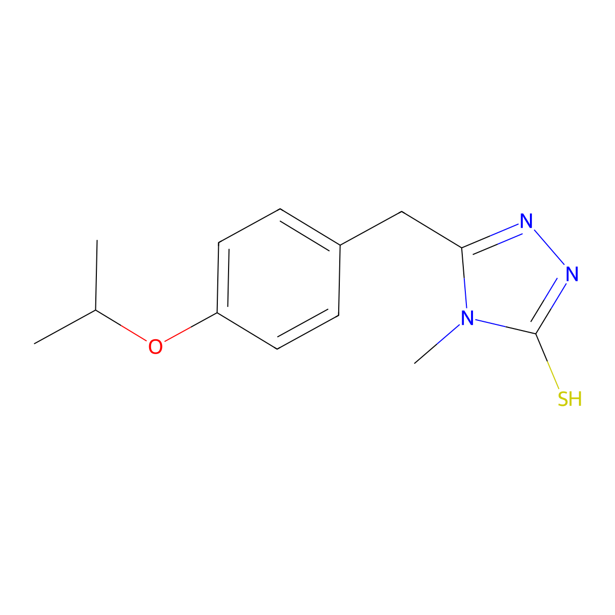 5-(4-isopropoxybenzyl)-4-methyl-4H-1,2,4-triazole-3-thiol molecular structure, CAS 69198-29-4