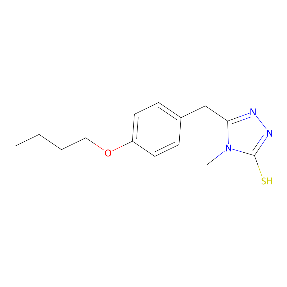 5-(4-butoxybenzyl)-4-methyl-4H-1,2,4-triazole-3-thiol molecular structure, CAS 69198-30-7