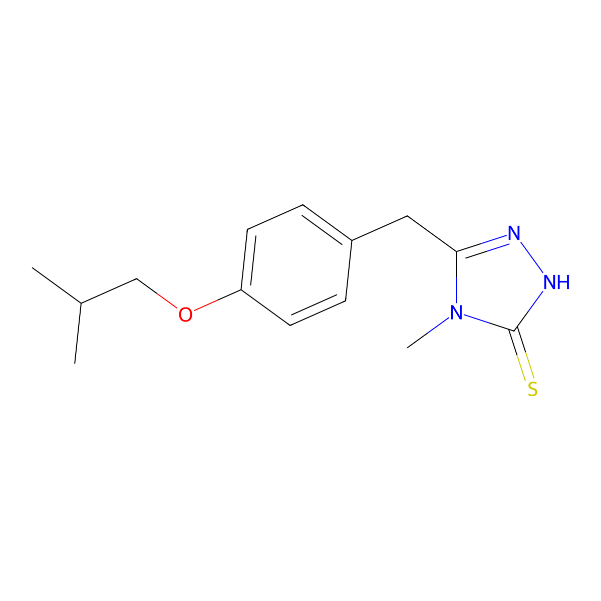 5-(4-Isobutoxybenzyl)-4-methyl-4H-1,2,4-triazole-3-thiol molecular structure, CAS 69198-31-8