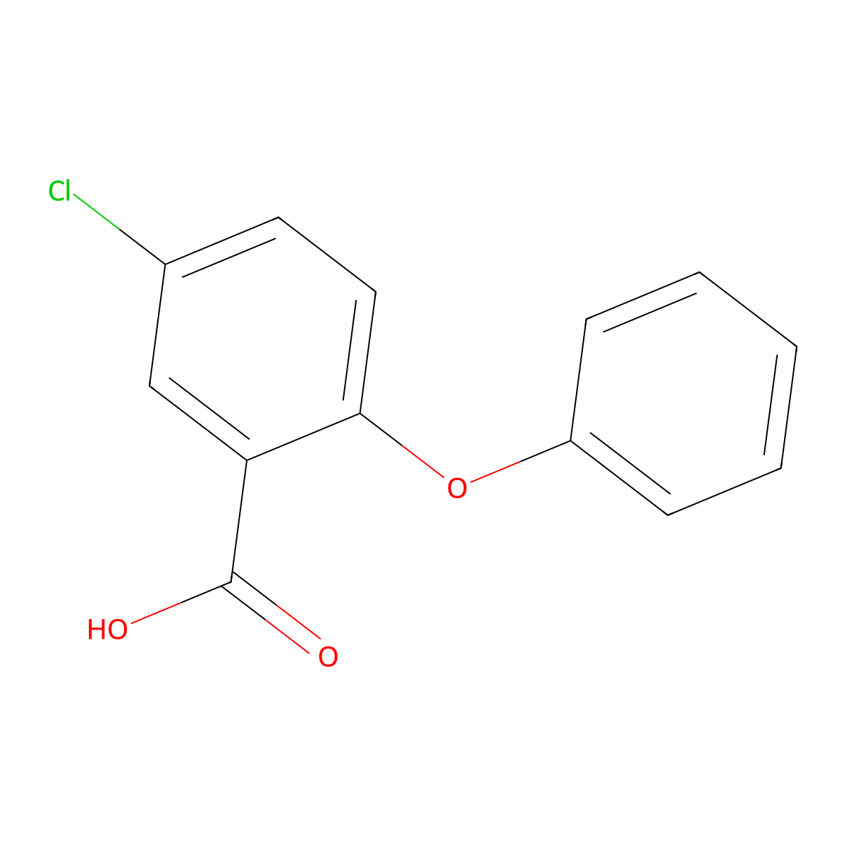 Benzoic acid, 5-chloro-2-phenoxy- molecular structure, CAS 69199-63-9