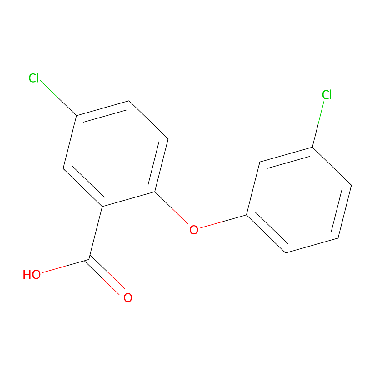 5-Chloro-2-(3-chlorophenoxy)benzoic acid molecular structure, CAS 69199-64-0