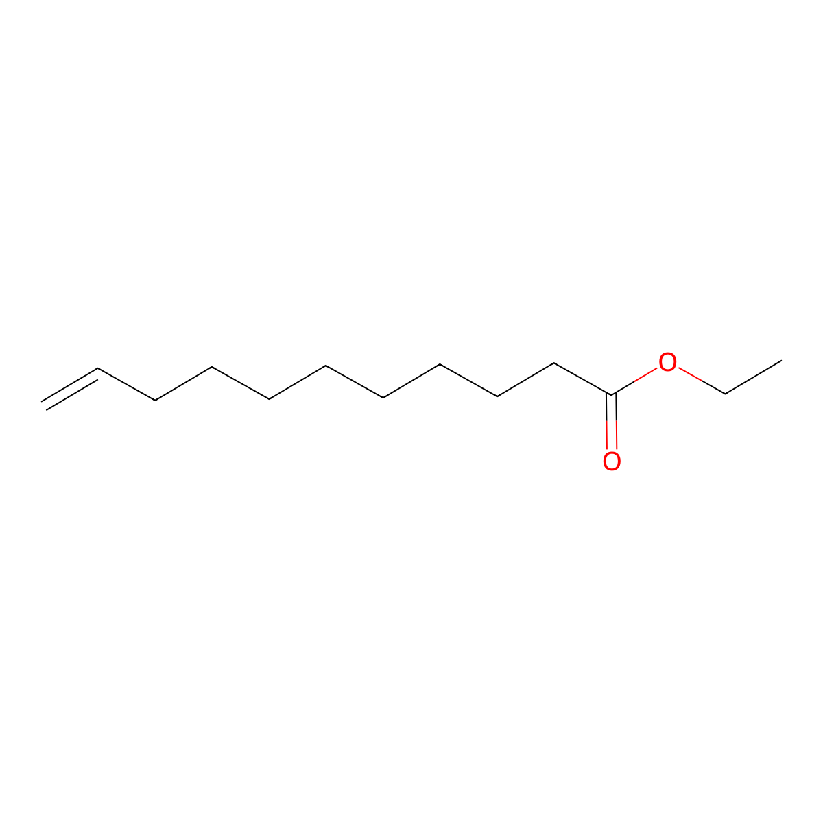 Ethyl 10-undecenoate molecular structure, CAS 692-86-4